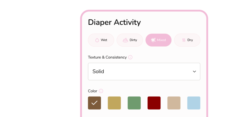 A sample of the diaper log