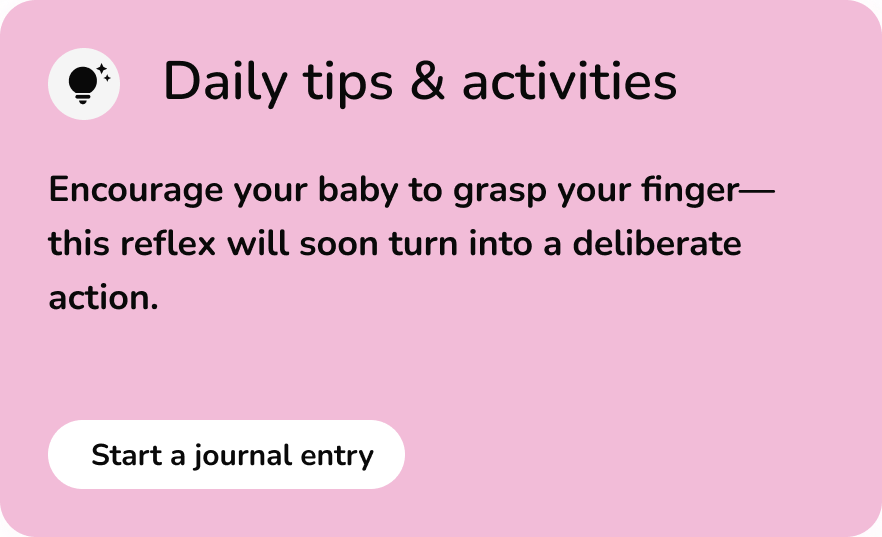 An information card with tips for pregnant women